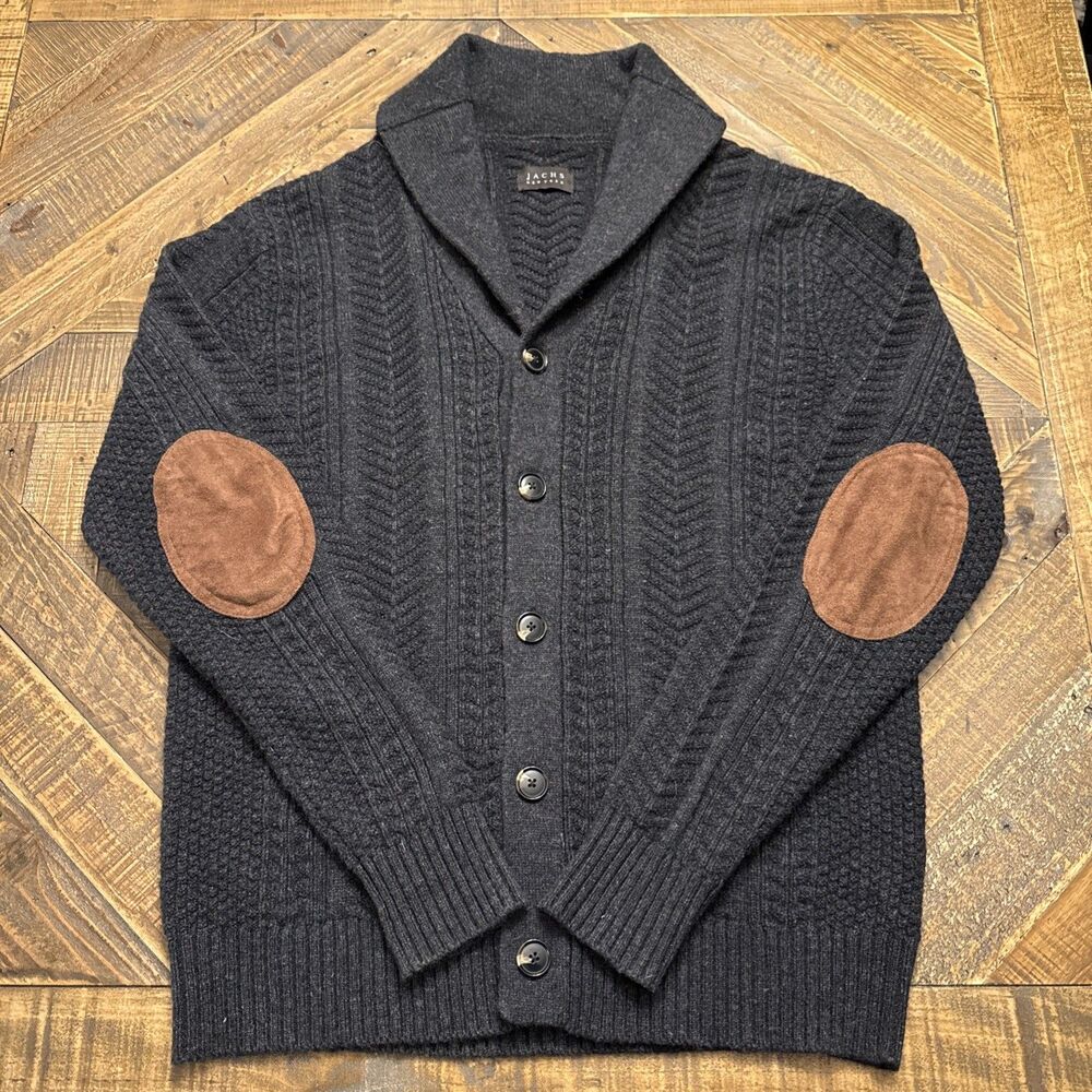 JACHS New York Charcoal Gray Shawl Collar Cardigan Men’s Size L